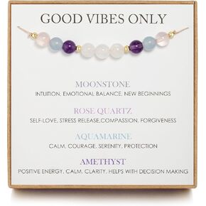 Moonstone Bracelet, New Beginnings Gifts for Women, Good Vibes Only Bracelet, Manifestation Gifts, Protection Bracelet, Positive Energy, Manifest Positivity, Happiness Bracelet Gift for Her
