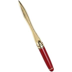Gold Letter Opener Creative Portable Cut Paper Tool Wooden Handle Letter Student Stationery DIY Crafts Tool Envelopes Opener, Letter Openers, Office School Supplies