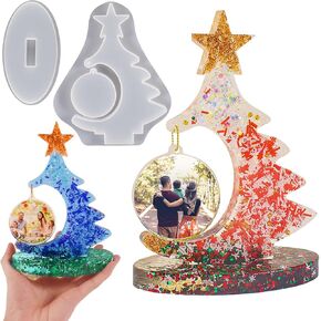 Wehous Resin Molds for Photo Frame, Large Christmas Tree Resin Mold, Picture Frame Silicone Epoxy Casting Mold, Unique Resin Art Mold Christmas Ornament Mold DIY Crafts Gift Table Home Decor