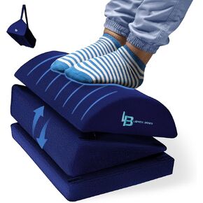 Foot Rest for Under Desk at Work with 3 Adjustable Heights, Comfortable Foot Stools for Under Office Desk & Gaming Desk with Washable Cover - Ergonomic Foot Rest for Back & Hip Pain Relief