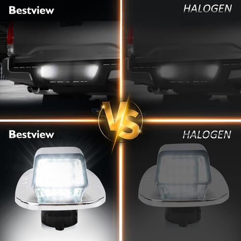 Bestview LED لوحة ترخيص ضوء علامة مصباح الكروم مع مشبك التجنيب لـ 1988-1999 تشيفي جي إم سي سيلفرادو سييرا C/K سلسلة 1500 2500 3500 سوبربان بليزر تاهو يوكون سونوما، حزمة من 2 in Kuwait