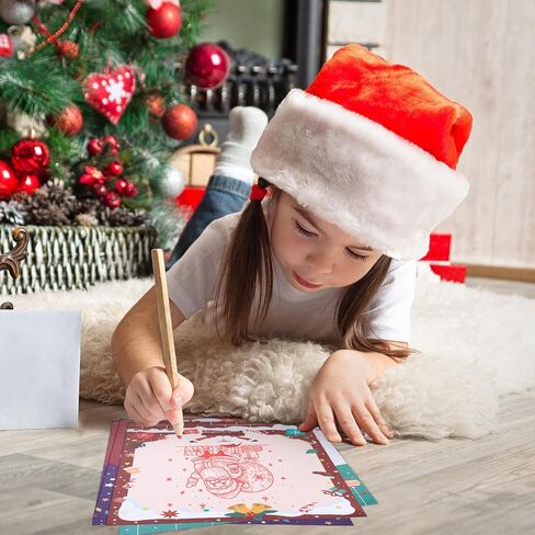 60 Sheets Christmas Letter Paper 6 Designs 8.5 x 11 Inch Santa Snowman Reindeer Letter Printing Paper, Delicate Christmas Stationery Paper for Xmas Notes Greeting Office School Printing in Kuwait