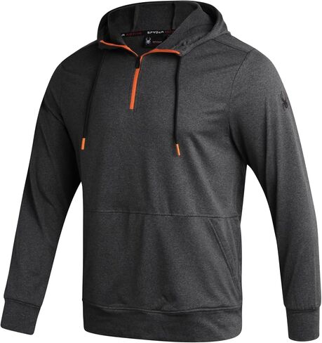 Spyder Men's Pullover Hoodie - Quarter Zip Comfort Fit Hoodie Sweatshirt with Reflective Trim - Active Hoodie for Men (S-XL) in Saudi Arabia