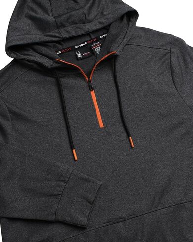 Spyder Men's Pullover Hoodie - Quarter Zip Comfort Fit Hoodie Sweatshirt with Reflective Trim - Active Hoodie for Men (S-XL) in Saudi Arabia