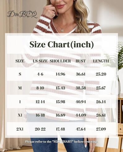 DouBCQ Womens Long Sleeve Shirts Casual V Neck Tunic Tops Fashion Loose Fall Sweaters in Saudi Arabia