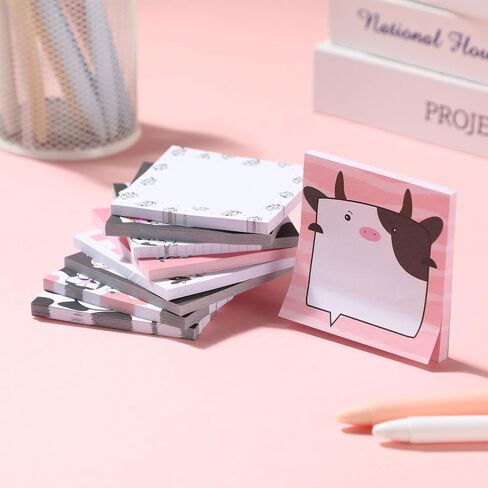 9 Pads Cute Sticky Notes Cartoon Animal Self Stick Notepads 3x3 Inches Notes Adhesive Memo Pad Office Decor Gifts for Students School Office Meeting (Highland Cow) in Saudi Arabia