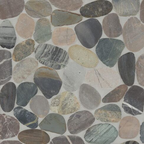 Waterbrook Jumbo Sliced Pebble Mosaic, Grey Mix (11-Pack, 11 SF) in Saudi Arabia