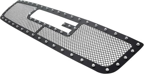 APS Premium Stainless Steel Black Mesh Rivet Grille Insert Compatible with GMC Sierra 1500 1500HD 2500HD 3500 2003-2006 & 2500 03-04 & 07 Classic Style Main Upper N19-H1775LG in Saudi Arabia
