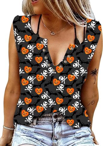 تي شيرت نسائي بدون أكمام لعيد القديس باتريك في عيد القديس باتريك برقبة على شكل حرف V، تي شيرت شامروك لعيد القديس باتريك in Kuwait