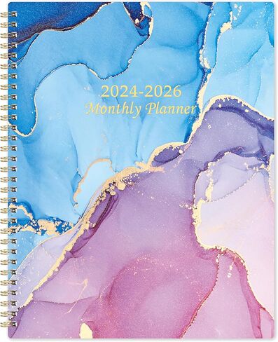 مخطط شهري 2024-2026 - مخطط تقويم شهري، 24 مخطط شهري مع علامات تبويب وجيب، يوليو 2024 - يونيو 2026، 8.5 بوصة × 11 بوصة، 2025-2026 مخطط شهري مع جهات الاتصال وكلمات المرور، غطاء أزرق in Kuwait