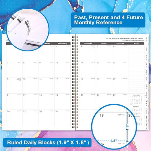 مخطط شهري 2024-2026 - مخطط تقويم شهري، 24 مخطط شهري مع علامات تبويب وجيب، يوليو 2024 - يونيو 2026، 8.5 بوصة × 11 بوصة، 2025-2026 مخطط شهري مع جهات الاتصال وكلمات المرور، غطاء أزرق in Kuwait