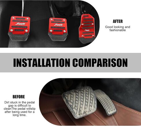 3 PCS Car Accelerator Pedal Covers, Aluminum Alloy Clutch Pedals, Anti-Skid Manual Transmission Brake Pedals, Suitable for Most Cars (Silver) in Saudi Arabia