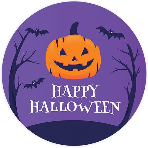 Andaz Press Halloween Stickers 2-Inch Round 120 Count Witch on Broom Labels for Kids & Adults, Paper, Cartoon Style, Single Use, Suitable for Plastic, Glass, Metal Surfaces in Kuwait