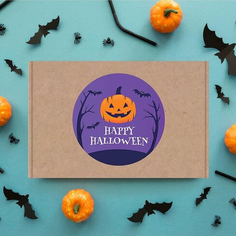 Andaz Press Halloween Stickers 2-Inch Round 120 Count Witch on Broom Labels for Kids & Adults, Paper, Cartoon Style, Single Use, Suitable for Plastic, Glass, Metal Surfaces in Kuwait