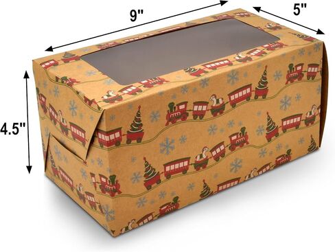 Gift Boutique 24 صندوق مخبوزات عيد الميلاد للعطلات بوزن 2 رطل رغيف عموم صناديق حلوى بني كرافت صندوق ورقي مع نافذة للخبز كب كيك الأشياء الجيدة حاويات تغليف الهدايا الغذائية هدايا الحفلات 9 بوصة × 5 بوصة × 4.5 بوصة in Saudi Arabia