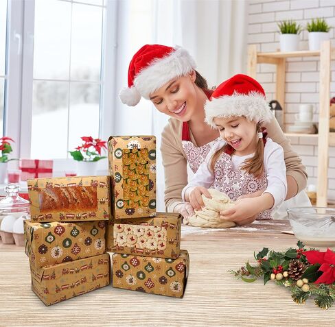 Gift Boutique 24 صندوق مخبوزات عيد الميلاد للعطلات بوزن 2 رطل رغيف عموم صناديق حلوى بني كرافت صندوق ورقي مع نافذة للخبز كب كيك الأشياء الجيدة حاويات تغليف الهدايا الغذائية هدايا الحفلات 9 بوصة × 5 بوصة × 4.5 بوصة in Saudi Arabia