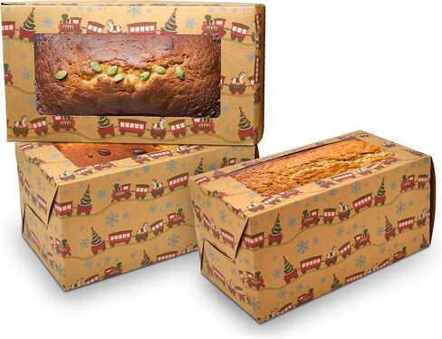 Gift Boutique 24 صندوق مخبوزات عيد الميلاد للعطلات بوزن 2 رطل رغيف عموم صناديق حلوى بني كرافت صندوق ورقي مع نافذة للخبز كب كيك الأشياء الجيدة حاويات تغليف الهدايا الغذائية هدايا الحفلات 9 بوصة × 5 بوصة × 4.5 بوصة in Saudi Arabia