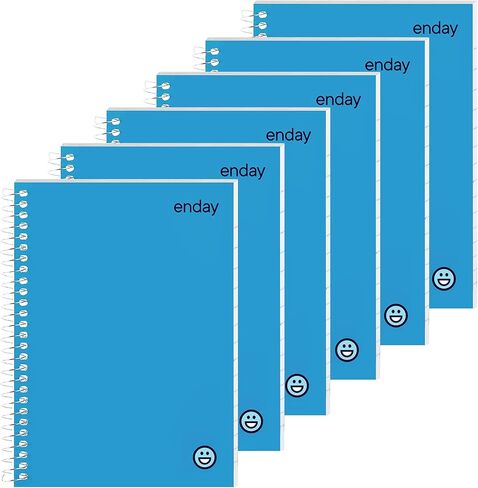 دفتر ملاحظات حلزوني صغير مقاس 5 × 7، دفتر ملاحظات حلزوني صغير مع غطاء بولي أزرق، مجلات لكتابة غلاف حلزوني، دفتر صغير للمنزل، ملحقات المكتب، 80 ورقة لكل وسادة، 6 عبوات - من Emraw in Kuwait