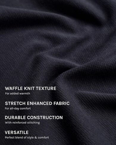 INTO THE AM Long Sleeve Waffle Knit Shirt S-4XL Premium Crew Neck Long John Thermal Shirts for Men in Saudi Arabia