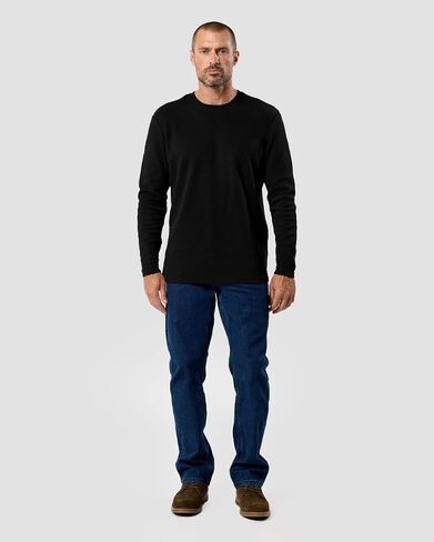 INTO THE AM Long Sleeve Waffle Knit Shirt S-4XL Premium Crew Neck Long John Thermal Shirts for Men in Saudi Arabia