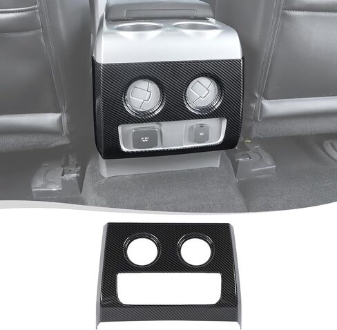 Voodonala for Ford F150 Raptor 2009-2014 Center Console Armrest Box Rear Air Vent Panel Cover Compatible with Ford F150 Raptor 2009-2014(ABS,Carbon Fiber Black) in Saudi Arabia