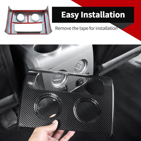 Voodonala for Ford F150 Raptor 2009-2014 Center Console Armrest Box Rear Air Vent Panel Cover Compatible with Ford F150 Raptor 2009-2014(ABS,Carbon Fiber Black) in Saudi Arabia