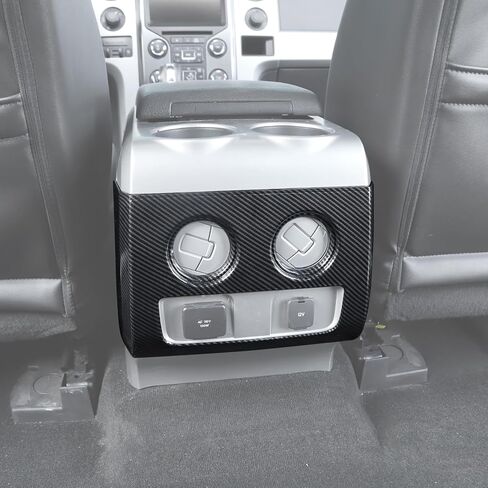 Voodonala for Ford F150 Raptor 2009-2014 Center Console Armrest Box Rear Air Vent Panel Cover Compatible with Ford F150 Raptor 2009-2014(ABS,Carbon Fiber Black) in Saudi Arabia