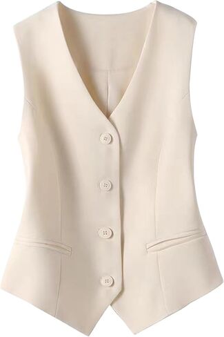 بدلة نسائية سترة متأنقة 4 أزرار أسفل الرقبة على شكل حرف v صدرية سترة اقتصادية بدلة عمل سترات مع جيوب in Kuwait