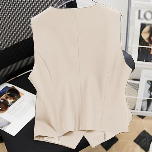 بدلة نسائية سترة متأنقة 4 أزرار أسفل الرقبة على شكل حرف v صدرية سترة اقتصادية بدلة عمل سترات مع جيوب in Kuwait