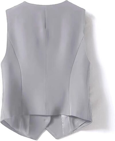 Womens Suit Vest Dressy 4 Button Down V-Neck Waistcoat Vest Economy Suit Business Blazer Jackets with Pockets in Saudi Arabia