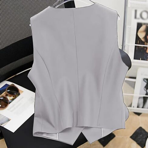 Womens Suit Vest Dressy 4 Button Down V-Neck Waistcoat Vest Economy Suit Business Blazer Jackets with Pockets in Saudi Arabia