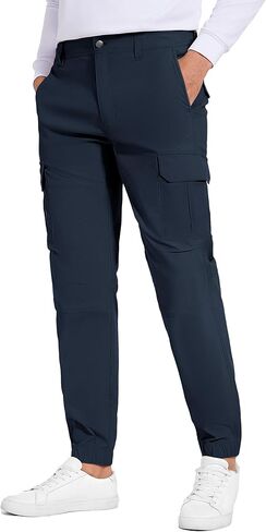 Future Flow Men's Lightweight Hiking Pants, Slim Fit Stretch Joggers, Waterproof Outdoor Pants with Pockets in Saudi Arabia