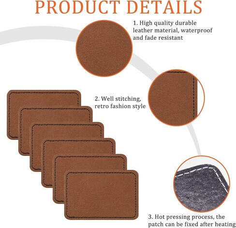 30Pcs Blank Leatherette Patches, Leather hat Patches Iron On, Leather Patches for Hats, Jackets, Backpacks in Kuwait