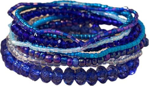 Bohemian Multilayer Stackable Seed Beaded Bracelets Colorful Crystal Glass Beads Strand Bangle Bracelet BFF Wristbands Bracelet for Women Summer Beach Hawaii Jewelry Birthday Gifts in Saudi Arabia