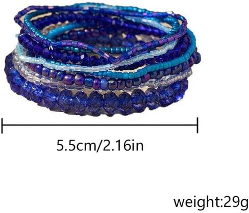 Bohemian Multilayer Stackable Seed Beaded Bracelets Colorful Crystal Glass Beads Strand Bangle Bracelet BFF Wristbands Bracelet for Women Summer Beach Hawaii Jewelry Birthday Gifts in Saudi Arabia