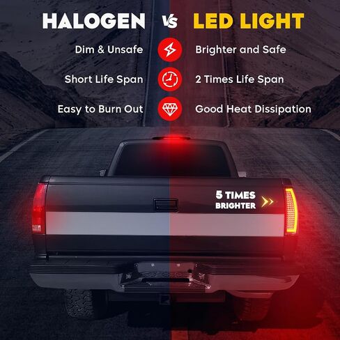 مجموعة مصابيح LED الخلفية + مصباح شحن الفرامل الثالث المتوافق مع الضوء الخلفي Chevy Avalanche 2007-2012، عدسة مدخنة للضوء الخلفي للتركيب العالي، 3 قطع in Kuwait