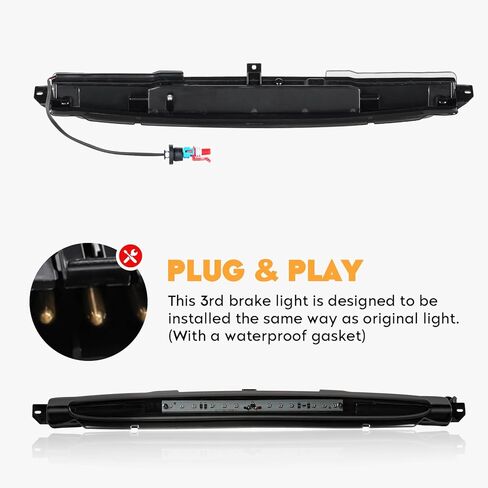مجموعة مصابيح LED الخلفية + مصباح شحن الفرامل الثالث المتوافق مع الضوء الخلفي Chevy Avalanche 2007-2012، عدسة مدخنة للضوء الخلفي للتركيب العالي، 3 قطع in Kuwait