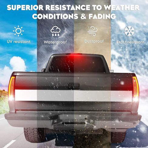 مجموعة مصابيح LED الخلفية + مصباح شحن الفرامل الثالث المتوافق مع الضوء الخلفي Chevy Avalanche 2007-2012، عدسة مدخنة للضوء الخلفي للتركيب العالي، 3 قطع in Kuwait