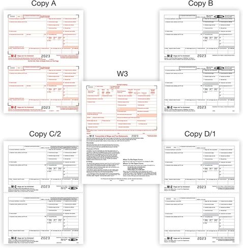 نماذج ضرائب الليزر من العلامة التجارية Office Depot® W-2 مع برنامج، 6 أجزاء، 2-أعلى، 8-1/2 بوصة × 11 بوصة، حزمة مكونة من 25 مجموعة نماذج in Saudi Arabia