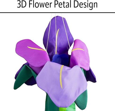 In the Breeze 5227 — Iris Windtail — Colorful 3D Purple Flower Windsock with Flowing Tails in Saudi Arabia