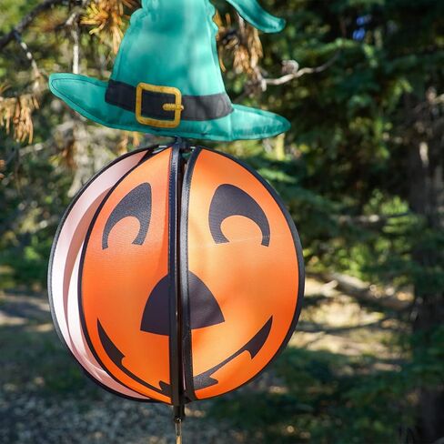 In the Breeze Pumpkin with Hat Hanging Ball Spinner, Halloween Wind Spinner, 2497 in Kuwait