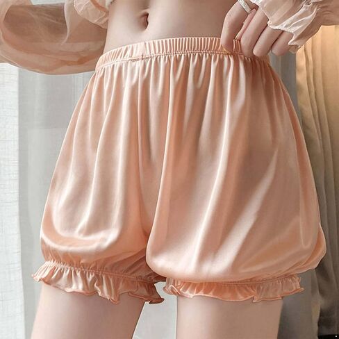 Women's Half Slip Shorts for Under Dress Satin Bloomers Shorts Elastic Waistband Panties in Saudi Arabia