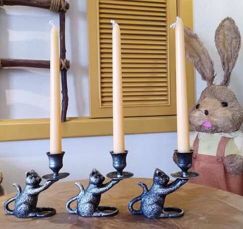 Iron Taper Candle Holder - Cat Decor Candle Holder - Dog Decorative Candle Stand - Mouse Taper Candlestick Holder in Kuwait