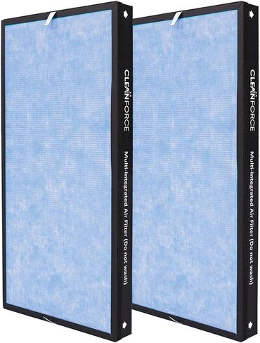 فلتر هواء بديل أصلي متعدد التكامل H13 HEPA من CleanForce لجهاز تنقية الهواء MEGA1000، قطعتان في العبوة، مرشحات الغبار، والسومك، والوبر، ووبر شعر الحيوانات الأليفة، والروائح، إلخ. in Kuwait