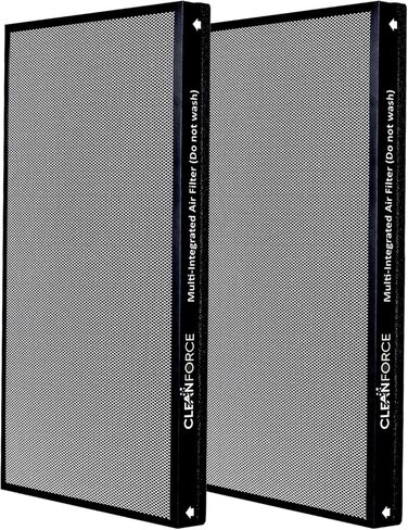 فلتر هواء بديل أصلي متعدد التكامل H13 HEPA من CleanForce لجهاز تنقية الهواء MEGA1000، قطعتان في العبوة، مرشحات الغبار، والسومك، والوبر، ووبر شعر الحيوانات الأليفة، والروائح، إلخ. in Kuwait
