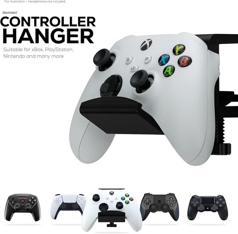 حامل وحدة التحكم في الألعاب المكتبية من BRAINWAVZ مع مشبك قابل للتعديل - تصميم عالمي لأجهزة XBOX، PS5، PS4، الكمبيوتر الشخصي، Steelseries، Steam والمزيد، تقليل الفوضى، سهل التركيب (UGC06) in Kuwait