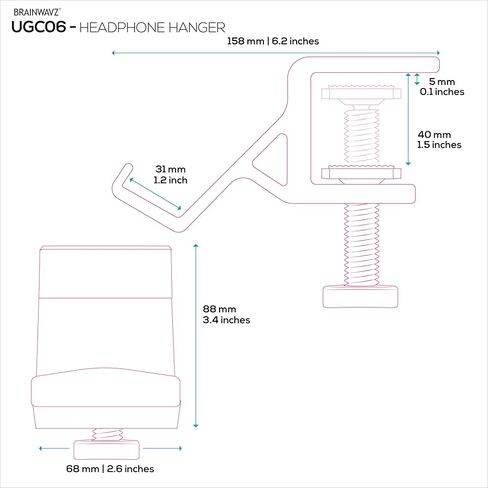 حامل وحدة التحكم في الألعاب المكتبية من BRAINWAVZ مع مشبك قابل للتعديل - تصميم عالمي لأجهزة XBOX، PS5، PS4، الكمبيوتر الشخصي، Steelseries، Steam والمزيد، تقليل الفوضى، سهل التركيب (UGC06) in Kuwait