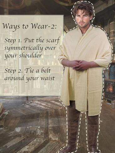 Medieval Post Apocalyptic Shawl Scarf Renaissance Cowl Cloak Retro Shaman Costume Sash in Saudi Arabia