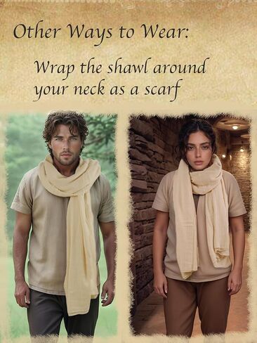 Medieval Post Apocalyptic Shawl Scarf Renaissance Cowl Cloak Retro Shaman Costume Sash in Saudi Arabia