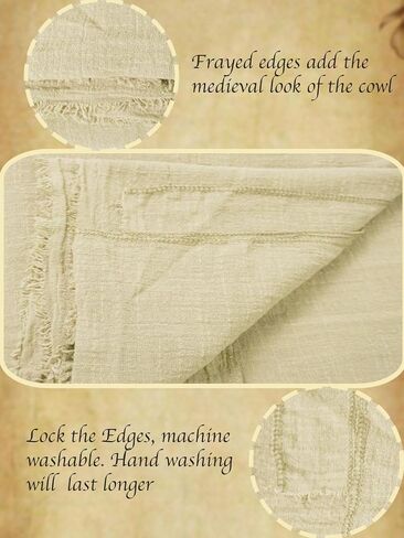 Medieval Post Apocalyptic Shawl Scarf Renaissance Cowl Cloak Retro Shaman Costume Sash in Saudi Arabia